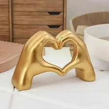 Adorno de resina de corazón amor corazón forma de manos decoración del hogar temática de amor