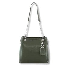Bolso de mano de cuero para mujer SBV Luka Verde Dollaro verde
