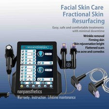 Máquina de estiramiento de la piel 3 en 1 portátil fraccional dorado RF cuidado facial martillo frío
