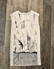 Nuevo con etiquetas Vestido midi para mujer Dalia diseño blanco/negro sin mangas talla 2