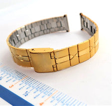 OSO, chapado en oro, extremo recto, 16 mm, pulsera ajustable correa de reloj para hombres, como nuevo B16-40