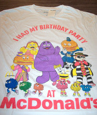 Camiseta estilo vintage McDonald's para hombre PEQUEÑA NUEVA con ETIQUETA MUECACE Fry Guys Birdie