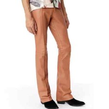 Nuevo Pantalón de Cuero para Hombres Piel de Cordero Real Estilo Motociclista Motocicleta Montar Pantalones Resistentes