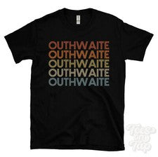 CAMISETA ESTILO RETRO REPETIDA OUTWAITE para hombre y mujer novedad genial nombre regalo