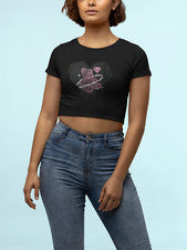 Nueva camiseta de moda elegante recortada de calle para mujer