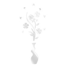 Pegatinas de pared para dormitorio flores decoración del hogar calcomanías florales con espejo