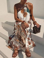 Vestido largo de mujer estilo casual con escote de tiras