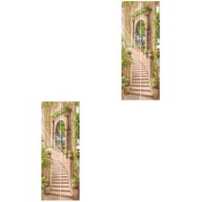 2 pares de pegatinas de puerta de estilo europeo para decoración de pared de salón decoración del hogar