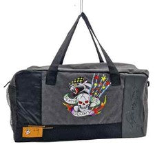 Bolsa de Lona Ed Hardy Fin de Semana Viaje Gimnasio Vuelo Tatuaje Calavera Y2K Muerte o Gloria