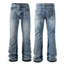 Pantalones Pop Para Hombre Carga Corte Bota Estilo Informal Llamaradas Campana Pantalones Azul Jeans 9326