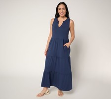 Vestido para mujer Cuddl Duds talla S ropa flexible en capas maxi azul A683089