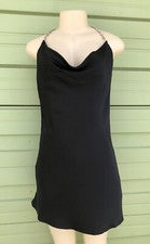 Nuevo ZARA Mujer MINI VESTIDO CAMISOLA NEGRO CUENTAS Correas Moda Talla s 2912