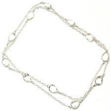Collares de joyería de plata de ley 925 hechos a mano con piedras preciosas de topacio blanco talla 36"
