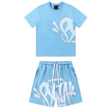 Para hombres Syna Retro Manga Corta Camiseta Top Pantalones Cortos Conjunto Estilo Callejero Conjunto Reino Unido