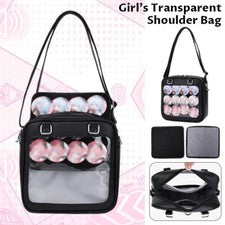Mujer Estilo Cuadrado Bolso de Hombro Bandolera Mochila Transparente Cuero PU