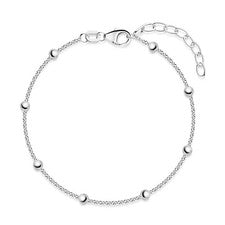 MATERIA Pulsera con Bolas Plata de Ley 925 Longitud Ajustable 16-19cm