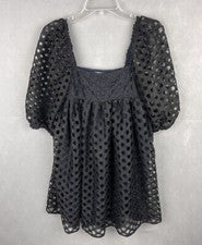Vestido de diseñador negro azul kimchi para mujer con tirantes azules talla XS/P