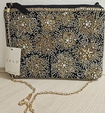 Bolso sin asas formal elegante con cuentas de semillas de vidrio de Lulu correa de cadena estrellas flores $69