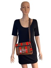 Manta peruana hecha a mano para mujer estilo hobo multicolor claro