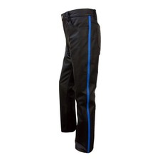 Pantalón de cuero negro real para hombre con cordones laterales estilo jeans hecho a medida