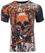 Camiseta para hombre Archaic By Affliction CADAVEROUS negra calavera motociclista S-5XL