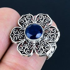 Anillo de joyería de plata esterlina 925 hecho a mano con piedras preciosas...