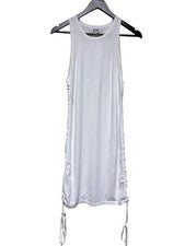Vestido para mujer 525 America acanalado mezcla viscosa sin mangas blanco blanqueador mediano