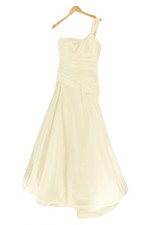 AMELIE Vestido de Novia Mujer 38/M Plata Elegante Clásico Un Hombro Cordones