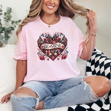 Camiseta Be Mine Mujer Hilada en Anillo Día de San Valentín Amor San Valentín Regalo para Ella
