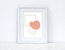 Impresión abstracta rosa melocotón y beige 1 color formas decoración pared hogar