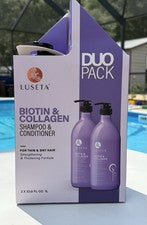 LUSETA ~ CHAMPÚ BIOTINA Y COLÁGENO + ACONDICIONADOR Fortalece el Cabello Fino Seco 33.8oz