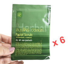 Exfoliante facial Patummas Thai Herbs CoQ10 blanqueador y reduce las manchas oscuras, 6 x 15 g