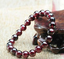 6/8/10/12mm Natürlich Weinroter Granat Edelstein Perlen Stretch Armband 7.5“