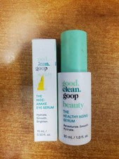 Paquete de 2: Suero para ojos Good.clean.goop Wide Awake 0,5 oz y suero para envejecimiento saludable 1 oz E8D