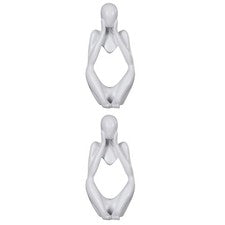 Pack de 2 esculturas de decoración del hogar con adornos abstractos para sala de estar