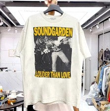 Camiseta Soundgarden Louder Than Love 1989 blanca unisex estilo clásico S-5XL