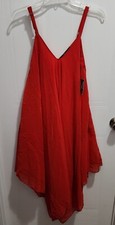 NUEVO Pañuelo de vestir para mujer Mlle Gabrielle correa de espagueti rojo liso talla pequeña