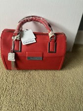 Bolso de boliche Calvin Klein rojo Valerie para mujer *pelado nuevo con etiquetas