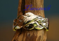 Anillo rompecabezas complicado anillo de plata 925 plata 4 piezas Flower Power anillo trenzado