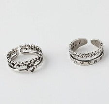 Anillo de plata esterlina 925 vintage ajustable de moda para mujeres niñas joyas Reino Unido