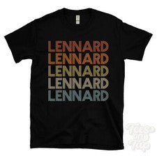 CAMISETA LENNARD ESTILO RETRO REPETIDO Hombre y Mujer Novedad Genial Nombre Regalo