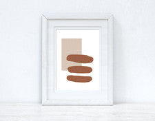 Impresión abstracta beige y terracota marrón 1 color formas decoración pared hogar