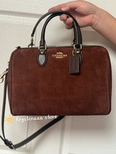 Bolso Cartera Grande Coach Rowan Gamuza CCC79 Otoño 2025 Nuevo con Etiquetas en Marrón De Colección