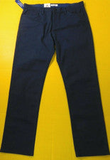 NUEVO Pantalones informales de lavandería ingleses para hombre 38x34 azul zafiro oscuro estilo 5 bolsillos