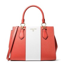 Nuevo Bolso Cartera Michael Kors Para Mujer Marilyn Mediano Cuero Spice Coral Multi