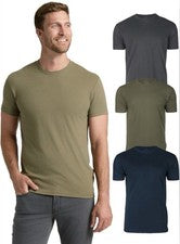Paquete de 3 camisetas True Classic para hombre - cuello redondo manga corta - NUEVAS EN BOLSA