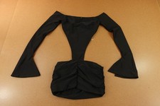 Moda Nova Mujer Pequeño Negro Corte Lados Anya Doble Forrado Mini Vestido Nuevo con Etiquetas
