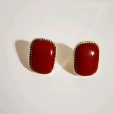 Aretes rectangulares de oro rojo con bisel de moda para mujer joyería