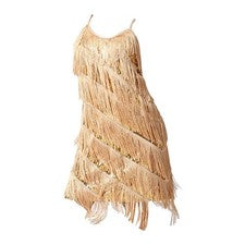 Vestido para mujer con solapa años 20 Vestido Moda Borla Flecos Lentejuelas 2XL NUEVO