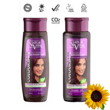Juego de champú y mascarilla natural vital color burdeos color henna y queratina seguro